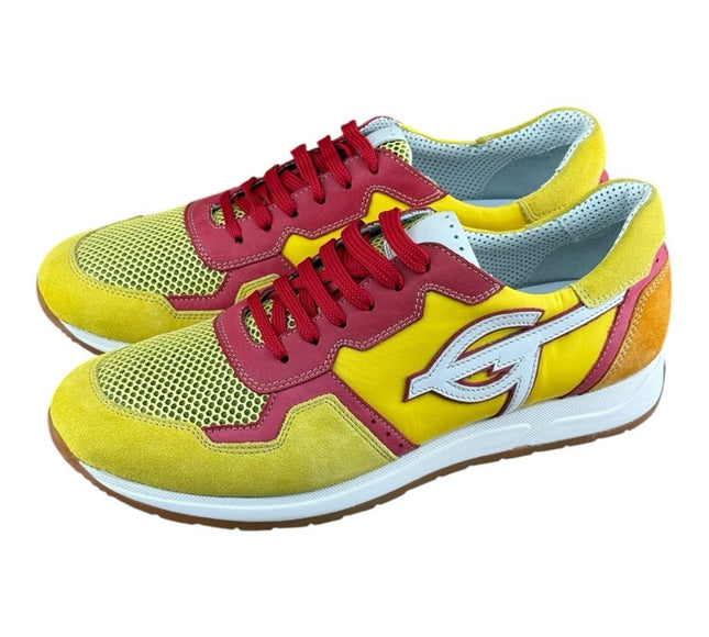 Galizio Torresi Men’s Designer Leather Casual Sneakers size 8.5-9|42 EU Yellow.