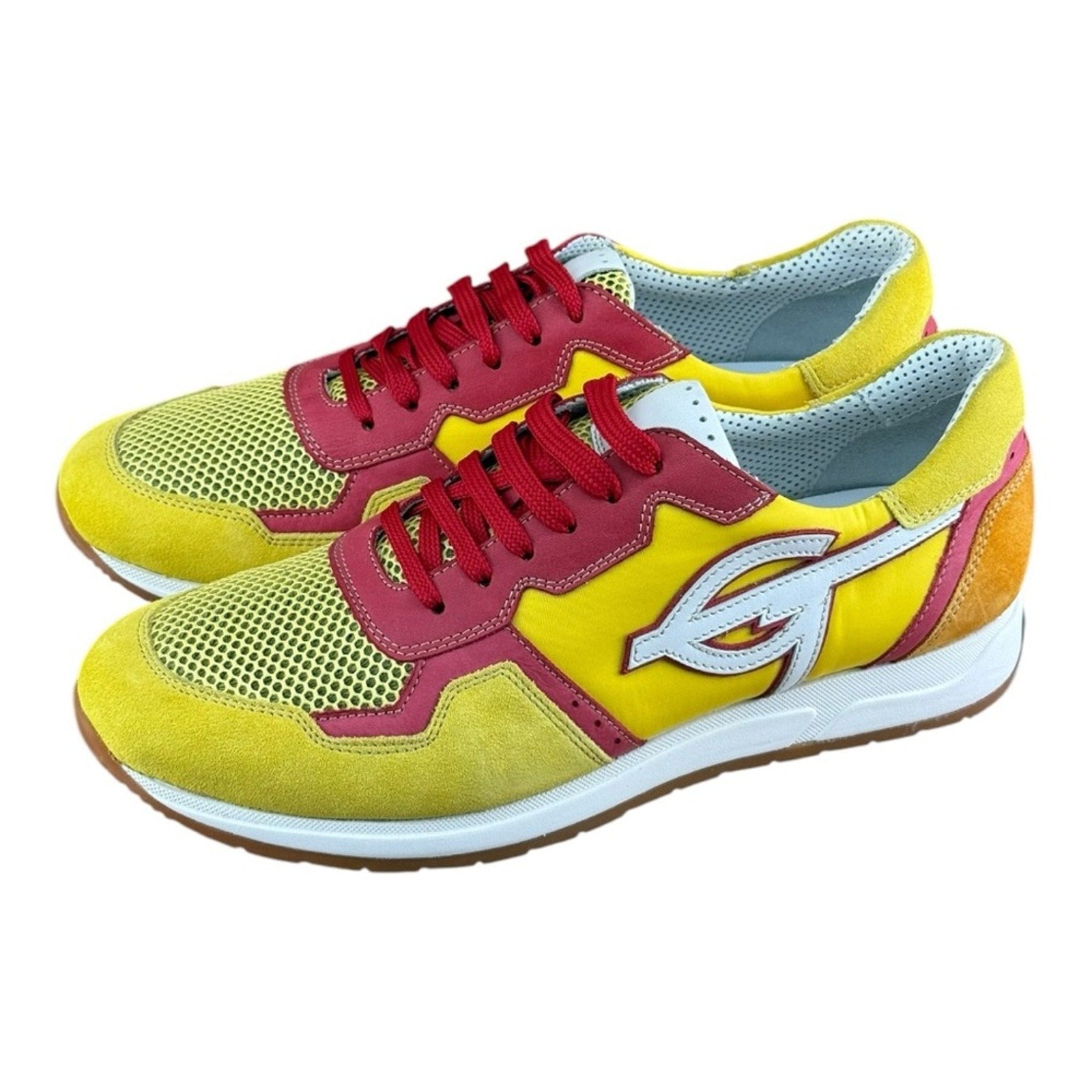 Galizio Torresi Men’s Designer Leather Casual Sneakers size 8.5-9|42 EU Yellow.