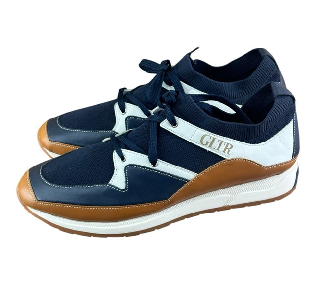 Galizio Torresi Men’s Designer blue  Leather Casual Sneakers size 9 42 EU.
