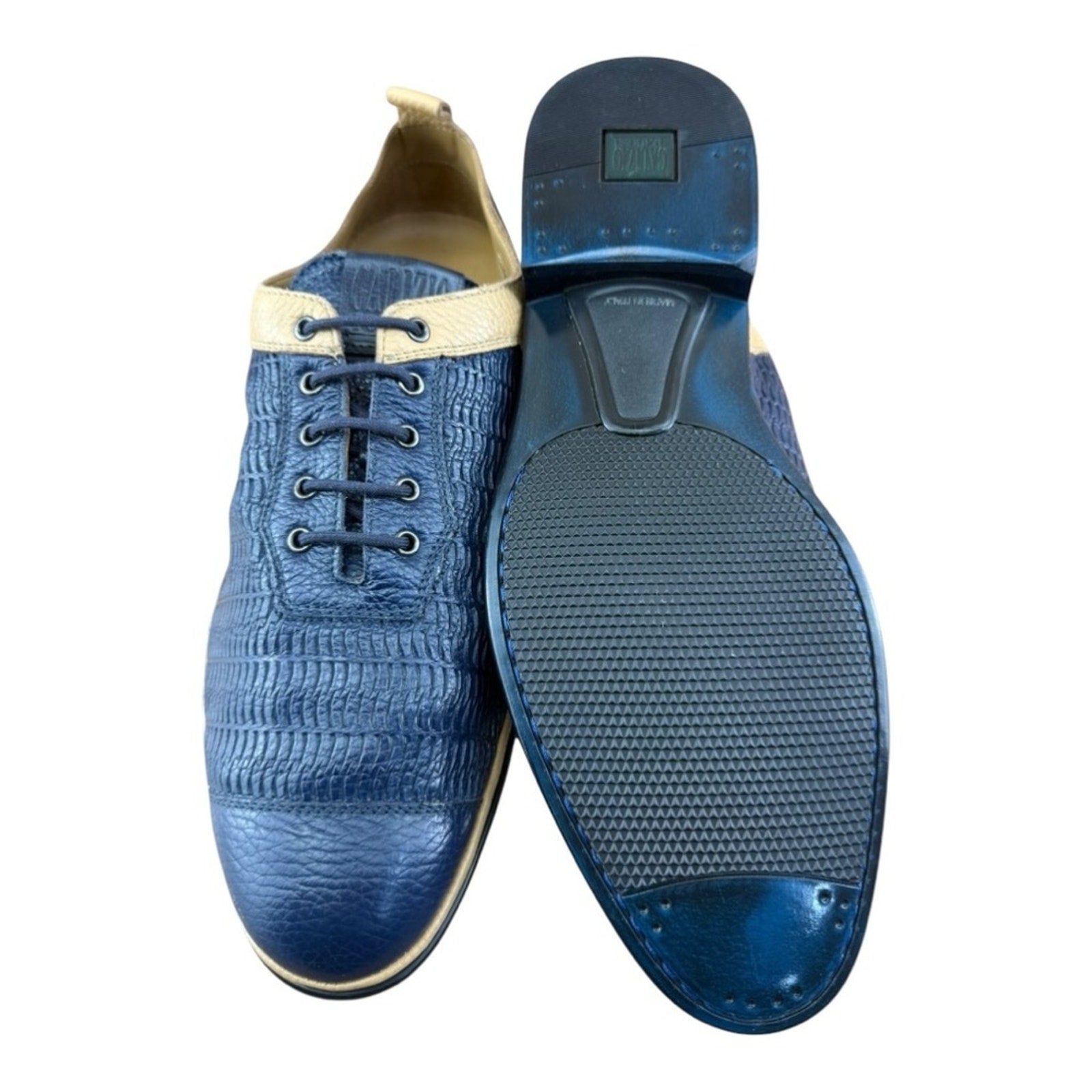 Galizio Torresi Men’s Blue  Leather Dress Shoes Oxford Size US 9|42 EU.