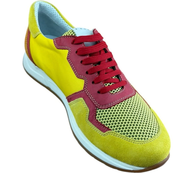 Galizio Torresi Men’s Designer Leather Casual Sneakers size 8.5-9|42 EU Yellow.