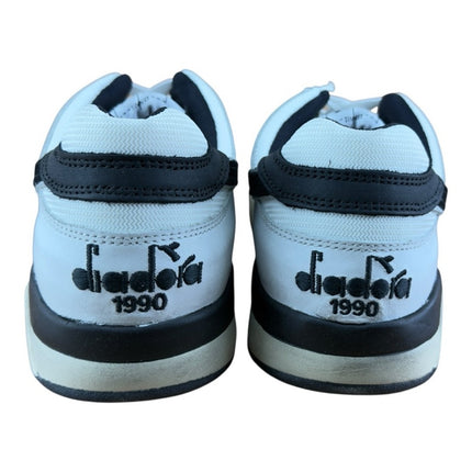 Diadora men Heritage Mi Frame Used 'White Black' Leather Sneakers