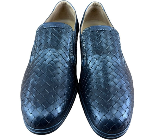Galizio Torresi Men’s slip on Leather  navy Blue shoes loafers Size 8.5/9|42 EU.