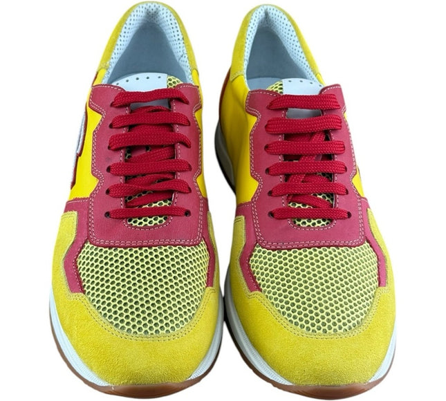Galizio Torresi Men’s Designer Leather Casual Sneakers size 8.5-9|42 EU Yellow.