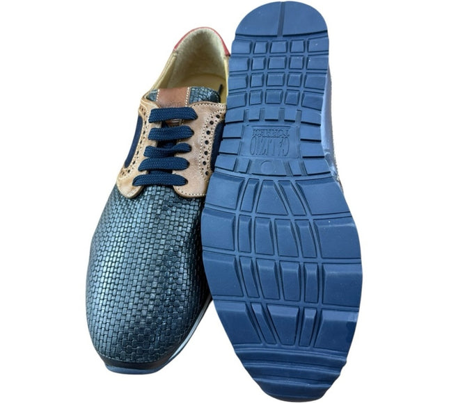 Galizio Torresi Men’s Designer Leather Casual Sneakers size 8.5-9  42 Navy Blue.