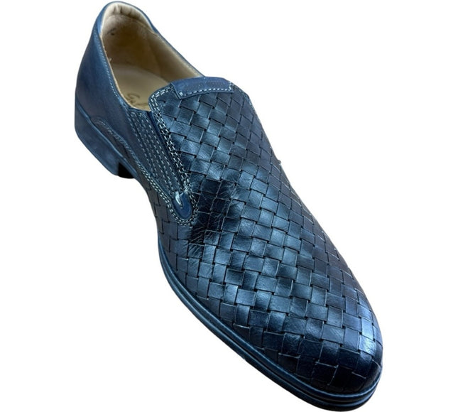 Galizio Torresi Men’s slip on Leather  navy Blue shoes loafers Size 8.5/9|42 EU.
