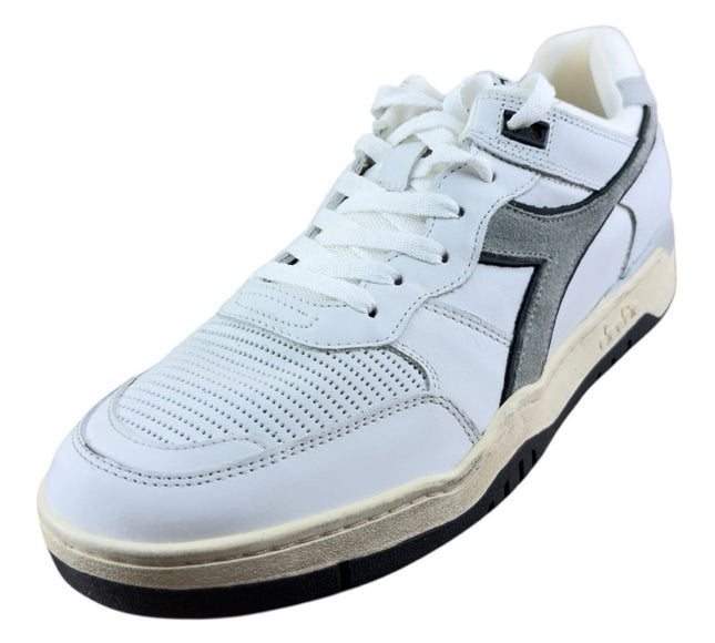 Diadora Men Heritage Mi Frame Used 'White ' Leather Sneakers