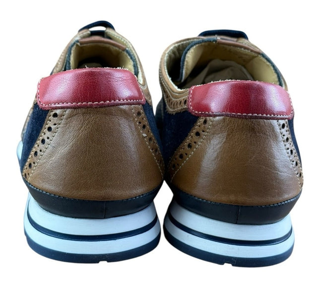 Galizio Torresi Men’s Designer Leather Casual Sneakers size 8.5-9  42 Navy Blue.