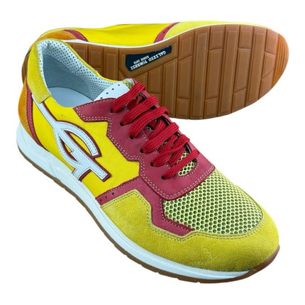 Galizio Torresi Men’s Designer Leather Casual Sneakers size 8.5-9|42 EU Yellow.