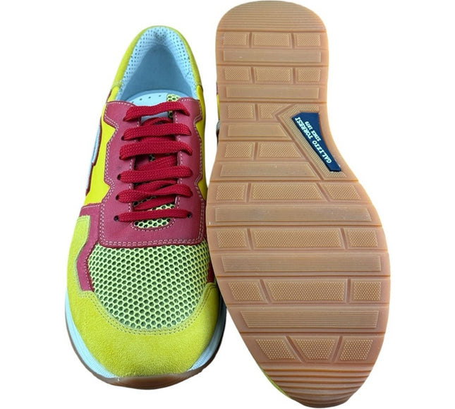 Galizio Torresi Men’s Designer Leather Casual Sneakers size 8.5-9|42 EU Yellow.