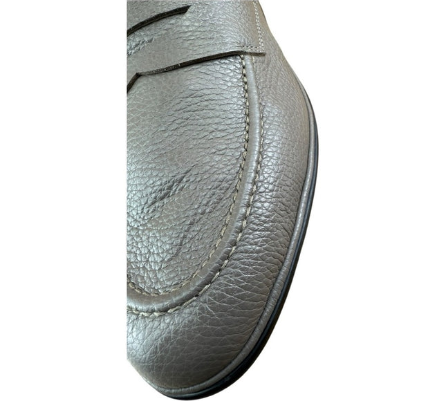 Galizio Torresi Men’s slip on Leather Gray  shoes penny loafers Size 8.5-9 42 EU.