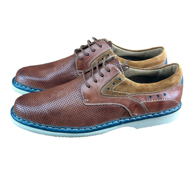Galizio Torresi Brown Leather Derby shoes  Men.