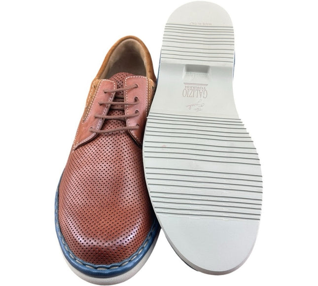 Galizio Torresi Brown Leather Derby shoes  Men.