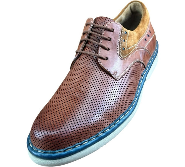 Galizio Torresi Brown Leather Derby shoes  Men.