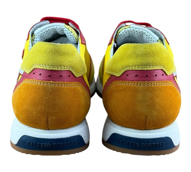 Galizio Torresi Men’s Designer Leather Casual Sneakers size 8.5-9|42 EU Yellow.