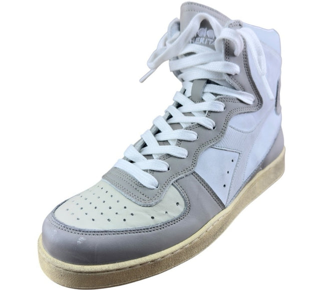 Diadora Heritage Mi Basket Frame Used  Leather High-Top Sneakers