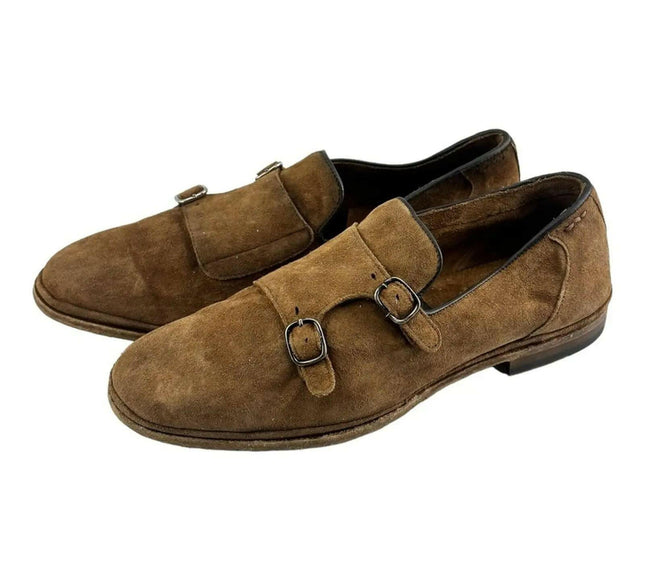 ALEXANDER HOTTO Vintage Effect  Double Monk   strap Loafer (Men's ).
