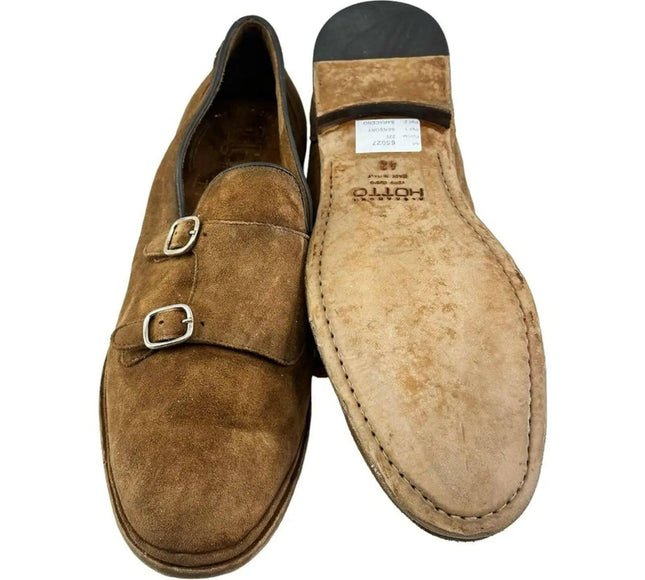 ALEXANDER HOTTO Vintage Effect  Double Monk   strap Loafer (Men's ).