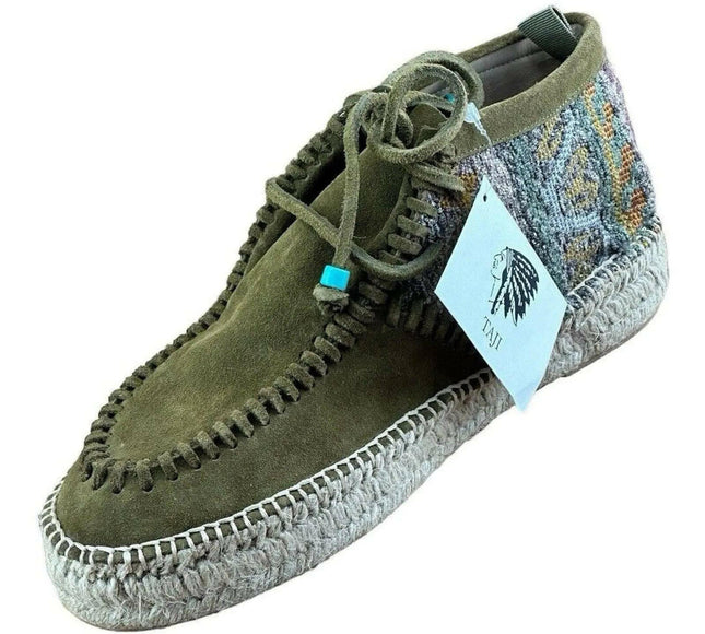 Taji Women’s Shoes Suede Olive Green Size 42| 10 Made In Spain Espadrilles.