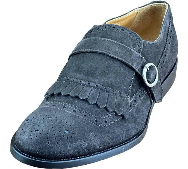 Testoni Bologna Suede Dark Brown Loafers Oxfords buckle Shoes Size US 12|45 Eu.