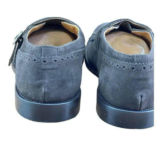 Testoni Bologna Suede Dark Brown Loafers Oxfords buckle Shoes Size US 12|45 Eu.