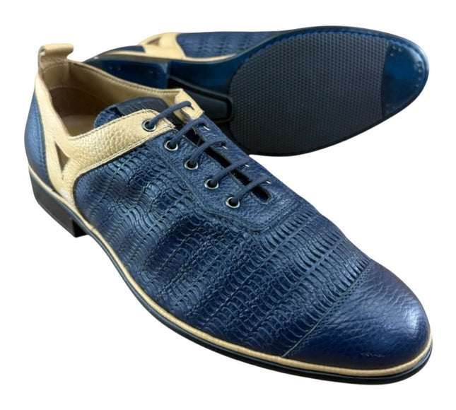 Galizio Torresi Men’s Blue  Leather Dress Shoes Oxford Size US 9|42 EU.