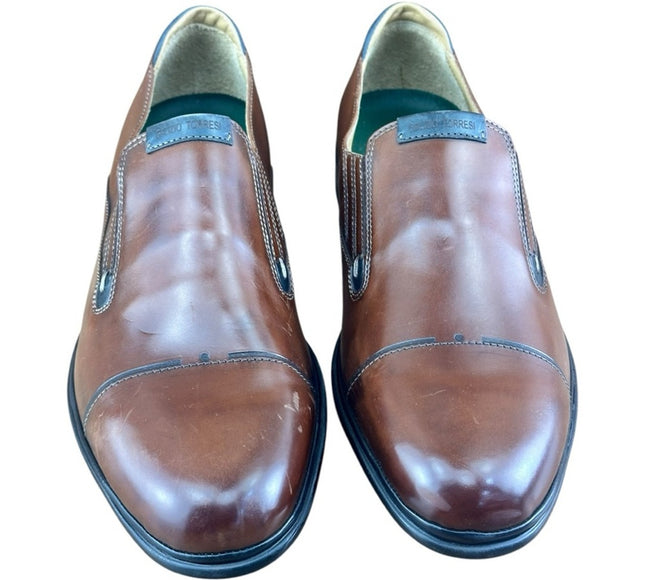 Galizio Torresi Men’s Brown Leather Dress Shoes Oxford Size US 9|42 EU Loafers.