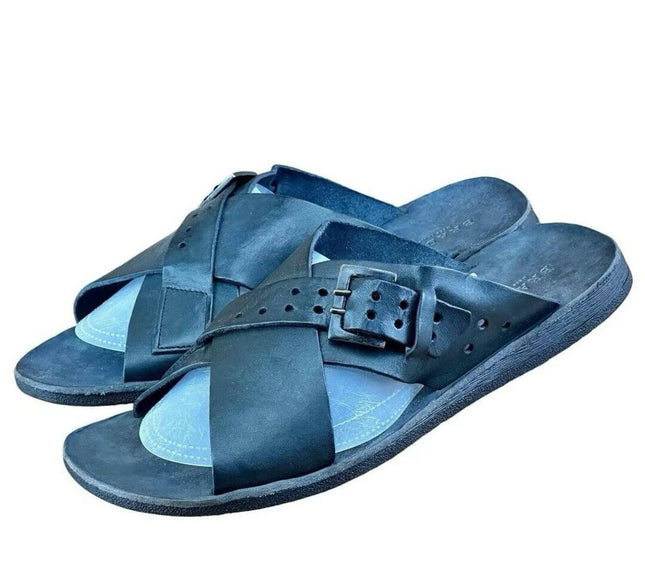 BRADOR Black vintage Slide Sandal Men.