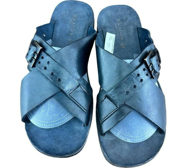 BRADOR Black vintage Slide Sandal Men.