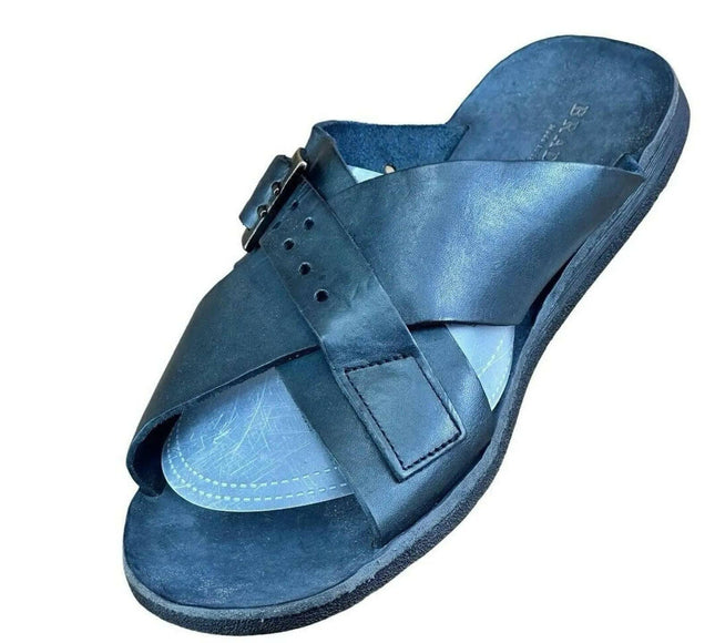 BRADOR Black vintage Slide Sandal Men.