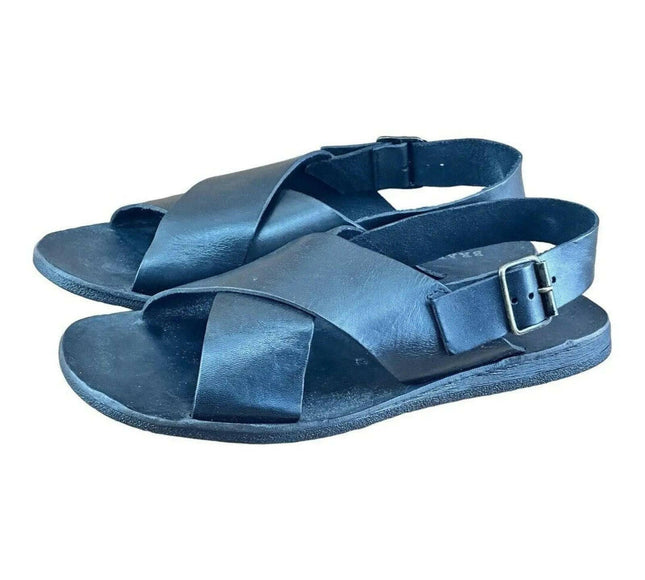 BRADOR Noisy Black Sandals Leather Men.