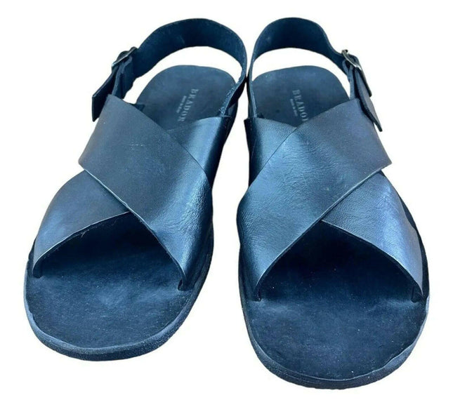 BRADOR Noisy Black Sandals Leather Men.
