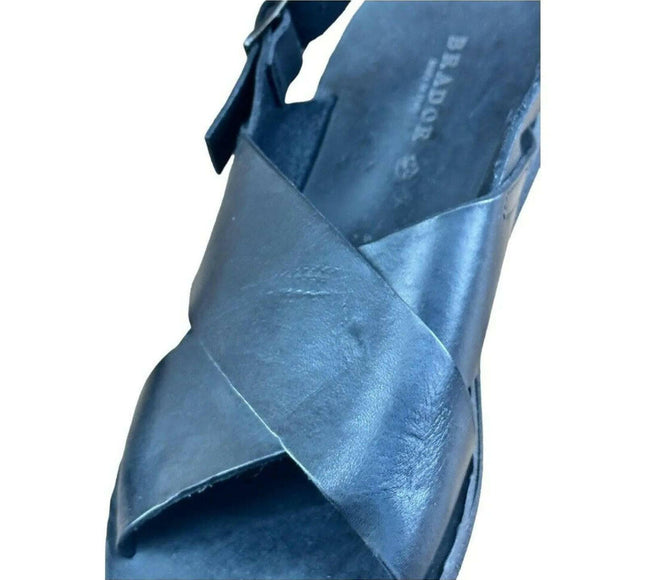 BRADOR Noisy Black Sandals Leather Men.