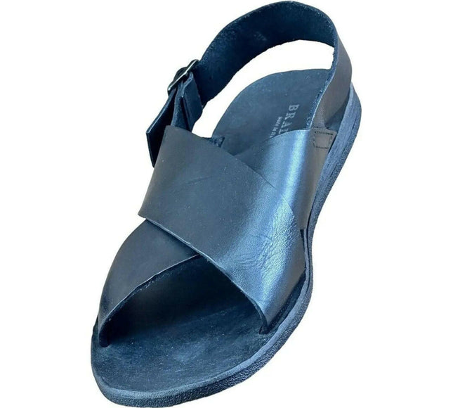 BRADOR Noisy Black Sandals Leather Men.