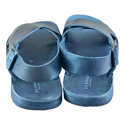 BRADOR Noisy Black Sandals Leather Men.