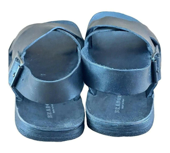 BRADOR Noisy Black Sandals Leather Men.