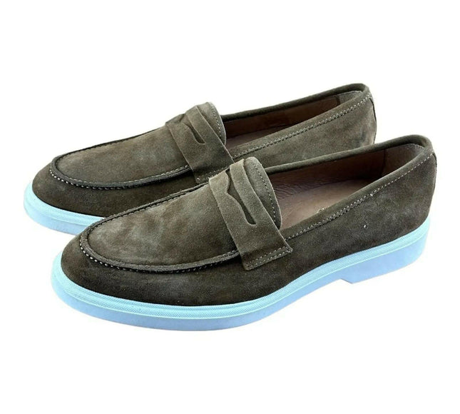 Campanile Collection  311 Tapya  Men's  Shoes loafers suede Withe Tan.