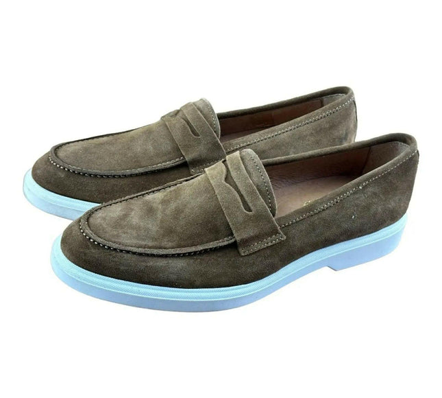 Campanile Collection  311 Tapya  Men's  Shoes loafers suede Withe Tan.