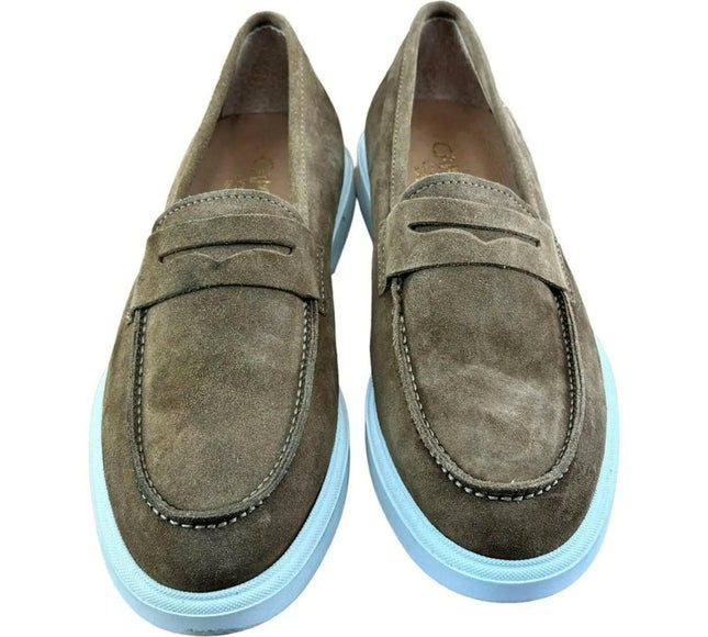 Campanile Collection  311 Tapya  Men's  Shoes loafers suede Withe Tan.