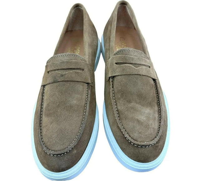 Campanile Collection  311 Tapya  Men's  Shoes loafers suede Withe Tan.