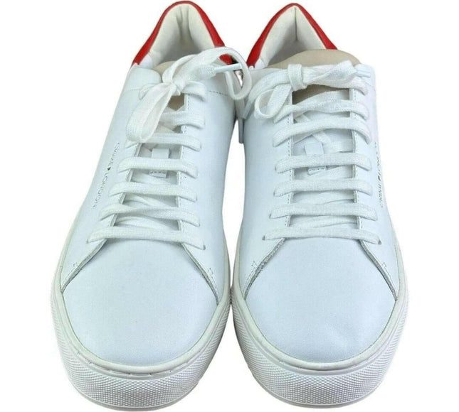 Crime London Men Sneakers Leather White with Red.