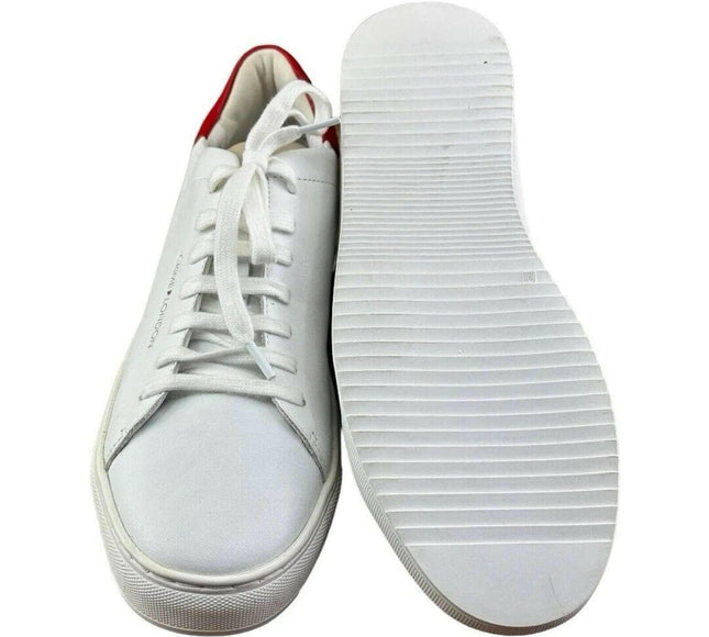 Crime London Men Sneakers Leather White with Red.