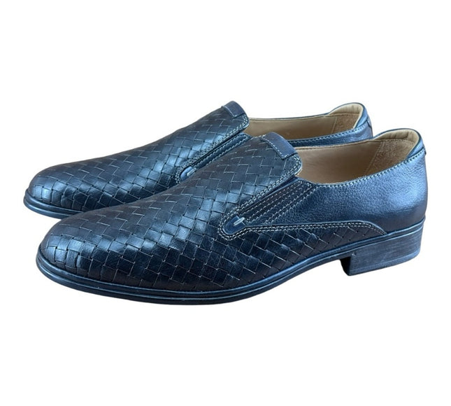 Galizio Torresi Men’s slip on Leather  navy Blue shoes loafers Size 8.5/9|42 EU.