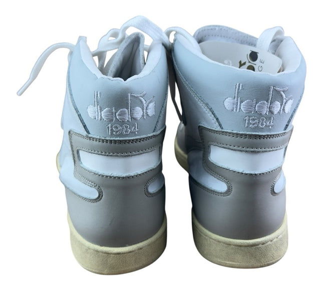 Diadora Heritage Mi Basket Frame Used  Leather High-Top Sneakers