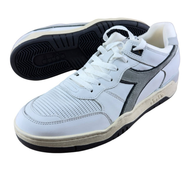 Diadora Men Heritage Mi Frame Used 'White ' Leather Sneakers