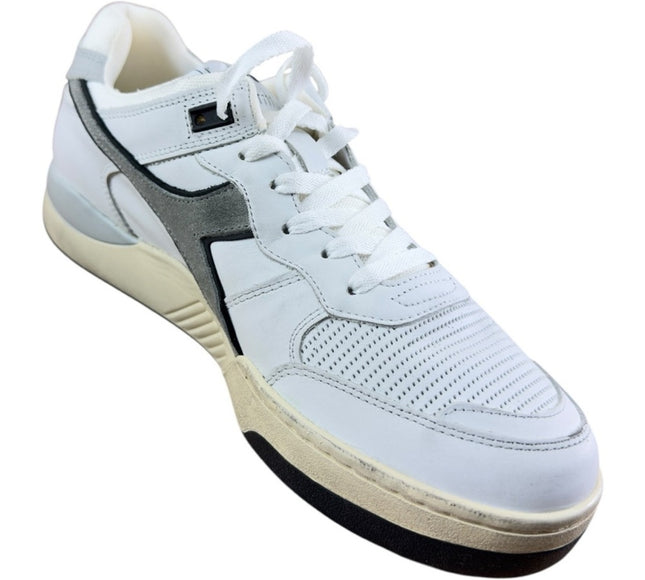 Diadora Men Heritage Mi Frame Used 'White ' Leather Sneakers