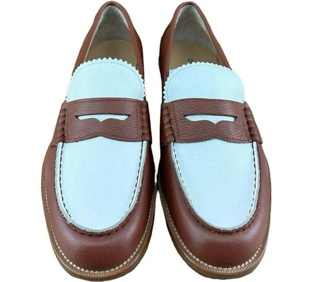 DSQUARED2 BEAU PENNY LOAFERS MEN ( Brown white).