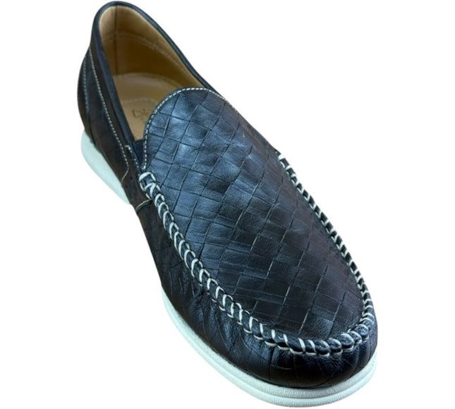 Galizio Torresi Men’s slip on Leather  navy Blue shoes loafers Size 8.5-9|42 EU.