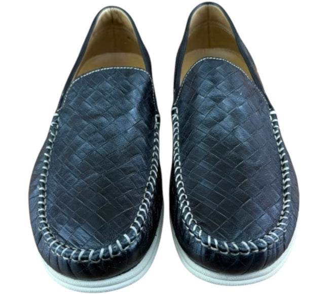 Galizio Torresi Men’s slip on Leather  navy Blue shoes loafers Size 8.5-9|42 EU.