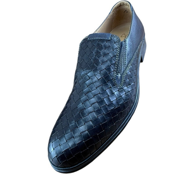 Galizio Torresi Men’s slip on Leather  navy Blue shoes loafers Size 8.5/9|42 EU.